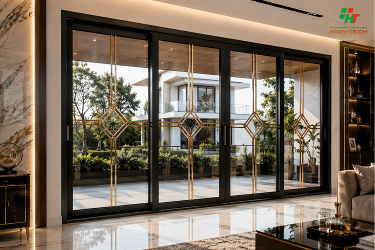 Kính hộp nan trang trí High-Tech